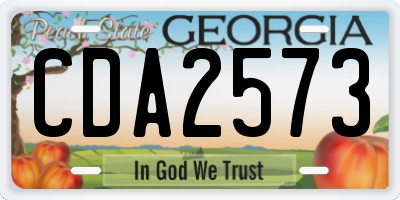 GA license plate CDA2573