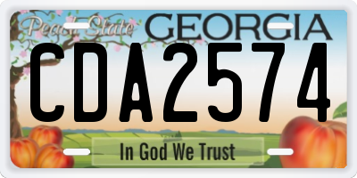GA license plate CDA2574