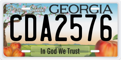 GA license plate CDA2576