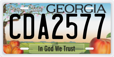 GA license plate CDA2577