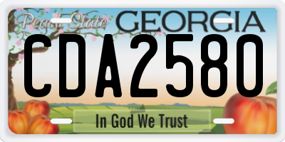 GA license plate CDA2580