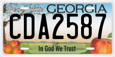 GA license plate CDA2587