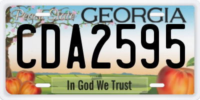 GA license plate CDA2595