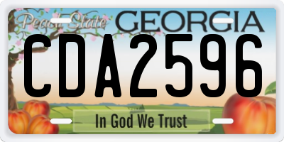GA license plate CDA2596