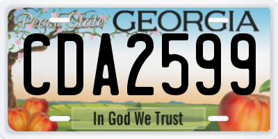 GA license plate CDA2599