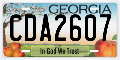 GA license plate CDA2607