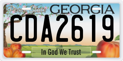 GA license plate CDA2619