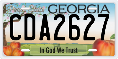 GA license plate CDA2627