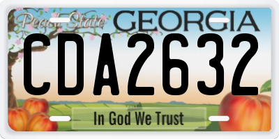 GA license plate CDA2632