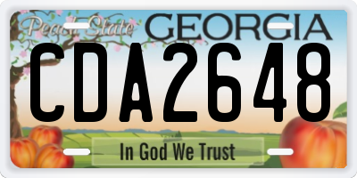 GA license plate CDA2648