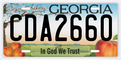 GA license plate CDA2660
