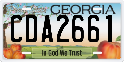 GA license plate CDA2661