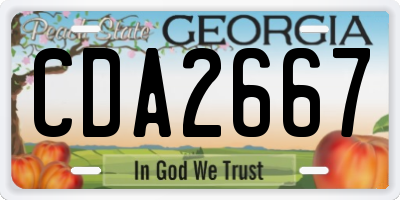 GA license plate CDA2667