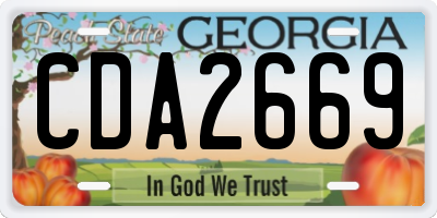 GA license plate CDA2669