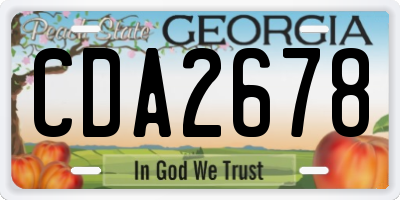 GA license plate CDA2678