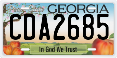 GA license plate CDA2685