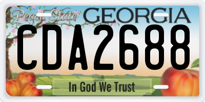 GA license plate CDA2688