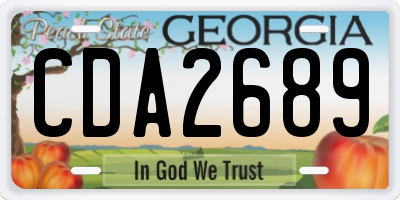 GA license plate CDA2689