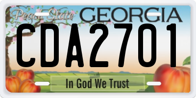 GA license plate CDA2701