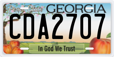 GA license plate CDA2707