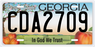 GA license plate CDA2709