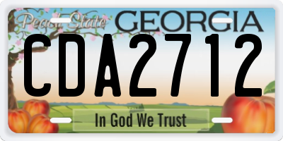 GA license plate CDA2712