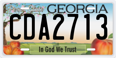 GA license plate CDA2713