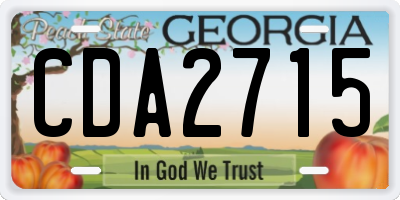 GA license plate CDA2715