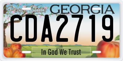 GA license plate CDA2719