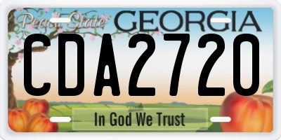 GA license plate CDA2720