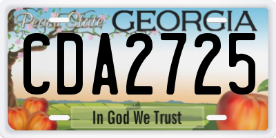 GA license plate CDA2725