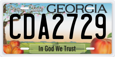 GA license plate CDA2729