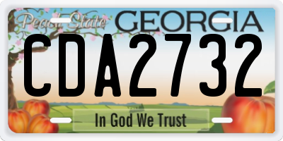 GA license plate CDA2732