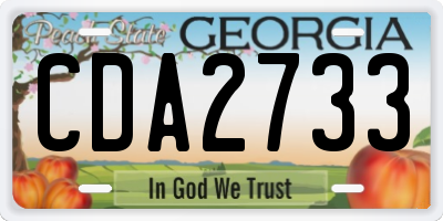 GA license plate CDA2733
