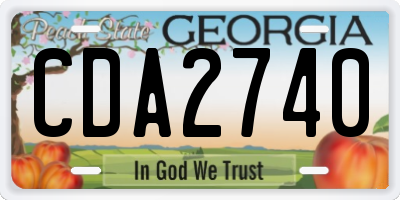 GA license plate CDA2740