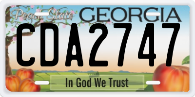 GA license plate CDA2747