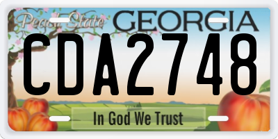 GA license plate CDA2748