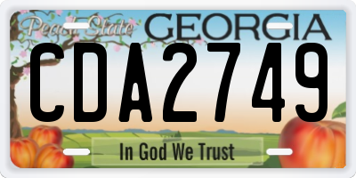 GA license plate CDA2749