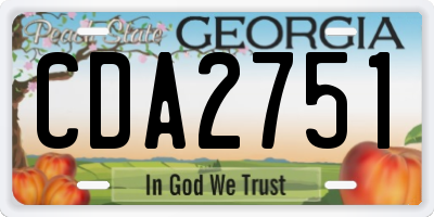 GA license plate CDA2751