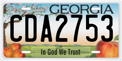 GA license plate CDA2753