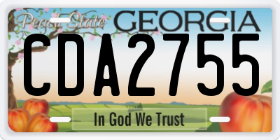 GA license plate CDA2755