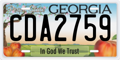 GA license plate CDA2759