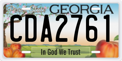 GA license plate CDA2761