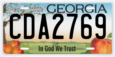 GA license plate CDA2769