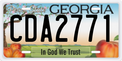 GA license plate CDA2771