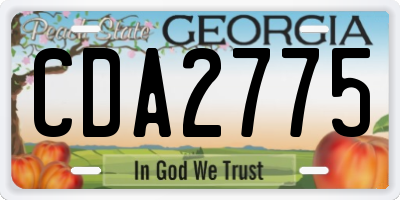 GA license plate CDA2775