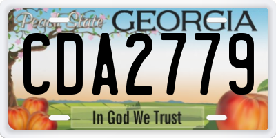 GA license plate CDA2779