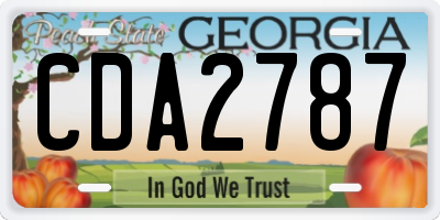 GA license plate CDA2787