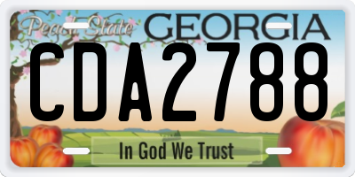 GA license plate CDA2788