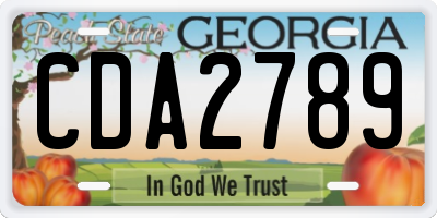GA license plate CDA2789